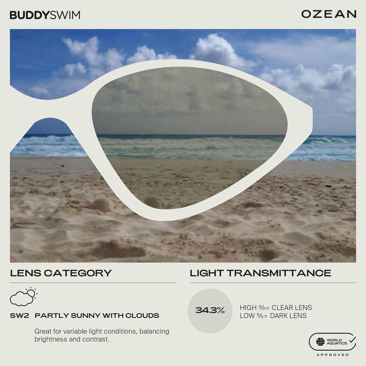 BuddySwim OzeanX Swim Goggles Red-White/Orange Mirror
