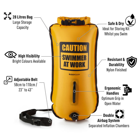 Buddyswim Dry Bag Buoy CSW 28LT Yellow
