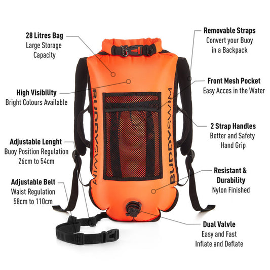 Buddyswim Buoy Drybag Backpack Orange