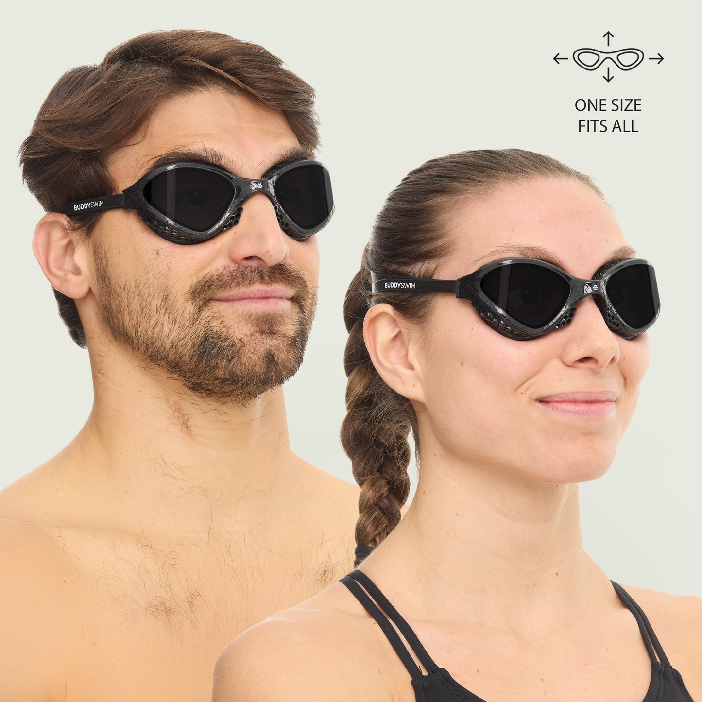 BuddySwim Ozean Swim Goggles Black/Smoke