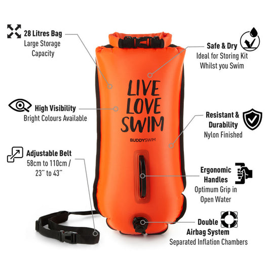 Buddyswim Dry Bag Buoy LLS 28LT Orange