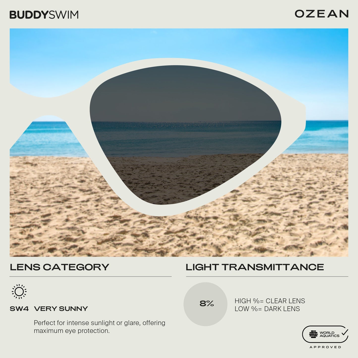 BuddySwim OzeanX Swim Goggles Black/Silver Mirror