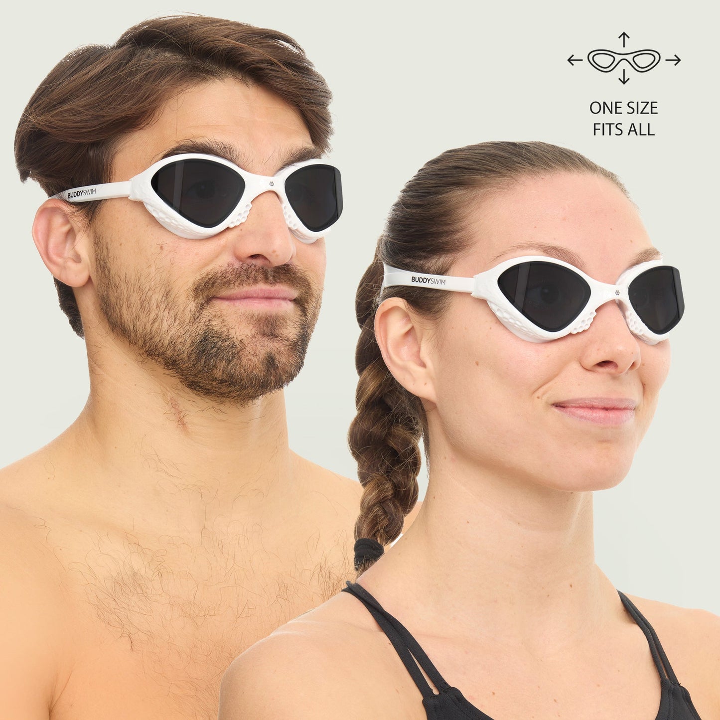 BuddySwim Ozean Swim Goggles White/Smoke