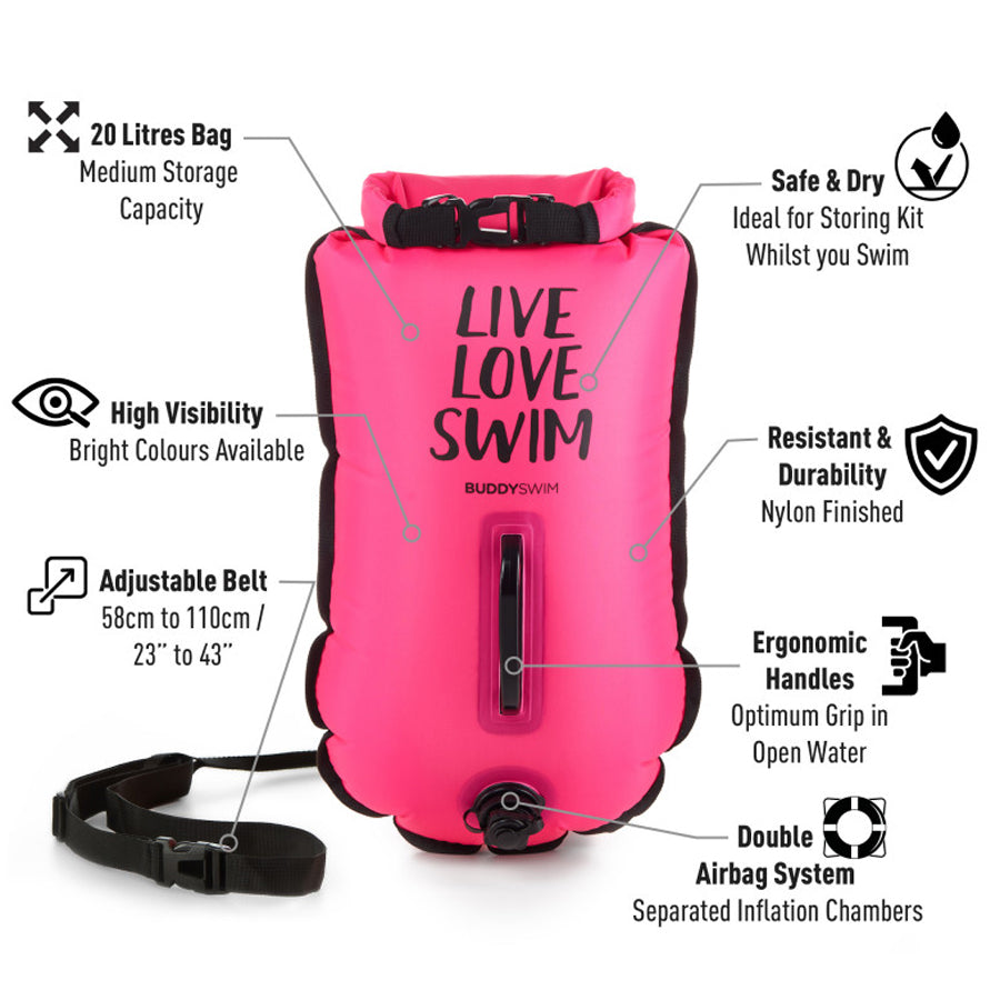 Buddyswim Dry Bag Buoy LLS 20LT Pink