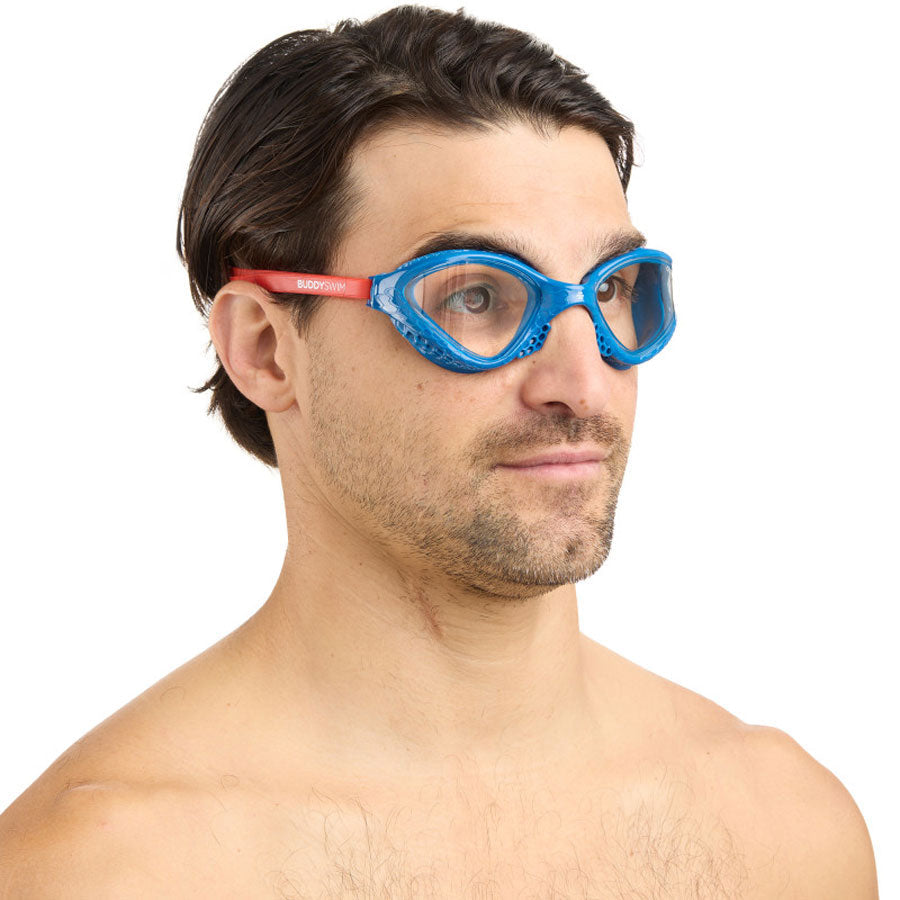 BuddySwim Ozean Swim Goggles Navy-Red/Clear