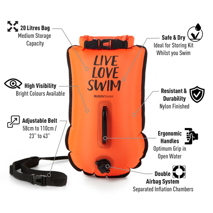 Buddyswim Dry Bag Buoy LLS 20LT Orange