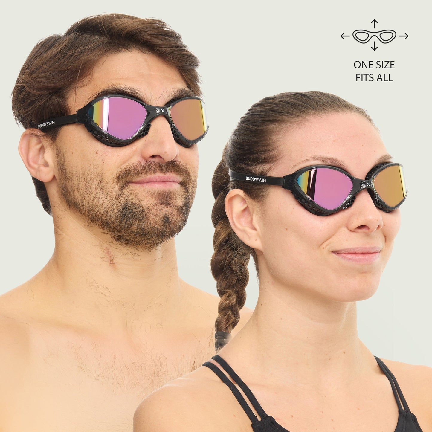 BuddySwim OzeanX Swim Goggles Black/Iridium Mirror