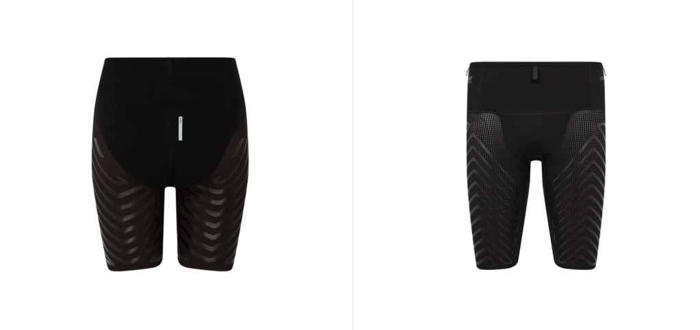 Front view of women's Soar X-Altra Trail Race Shorts showcasing a sleek design with bonded seams and silicone grippers.